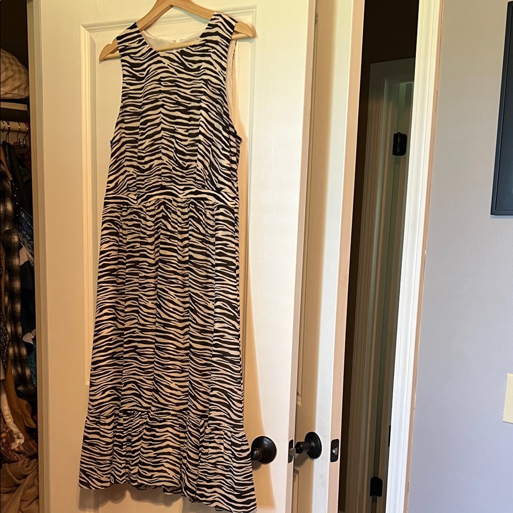 Loft Zebra Print Sleeveless Dress